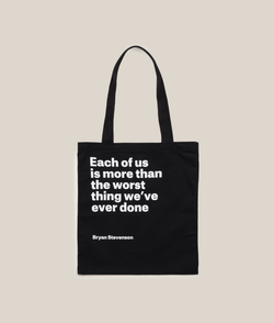 Black Tote Bag - Bryan Stevenson "Each of Us"